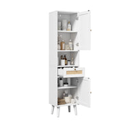 Mobile da bagno con 2 ante reversibili; 1 cassetto e vani aperti; in MDF; bianco