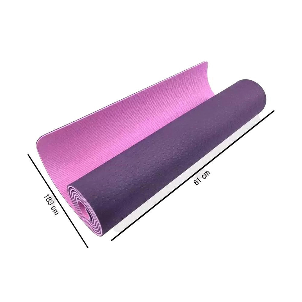 Trade Shop - Tappetino Yoga In Tpe 61x183x0.6 Cm Tappeto Aerobica Fitness Pilates Palestra -