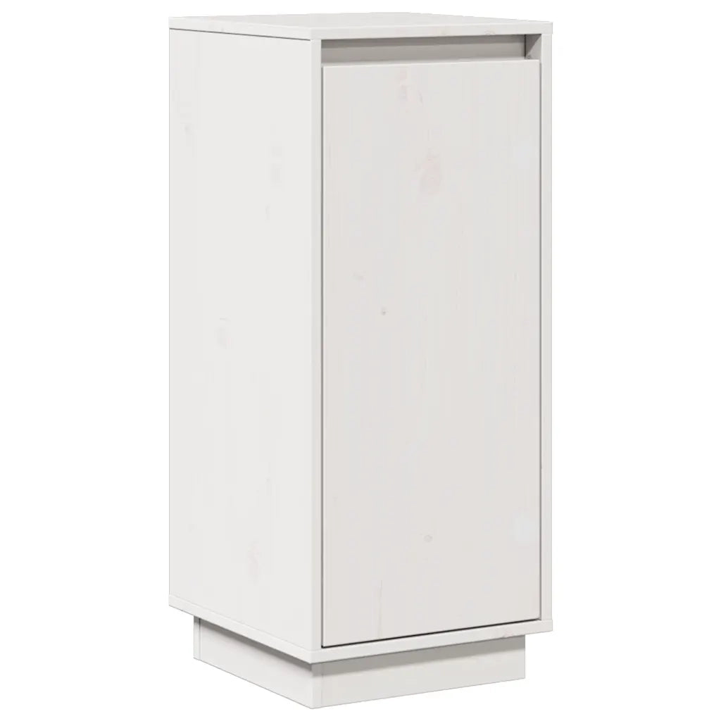 Credenza Bianca 31,5x34x75 cm in Legno Massello di Pino 813352