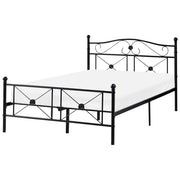 Letto matrimoniale 120 x 200 cm Rete a doghe con struttura in metallo Nero Retro