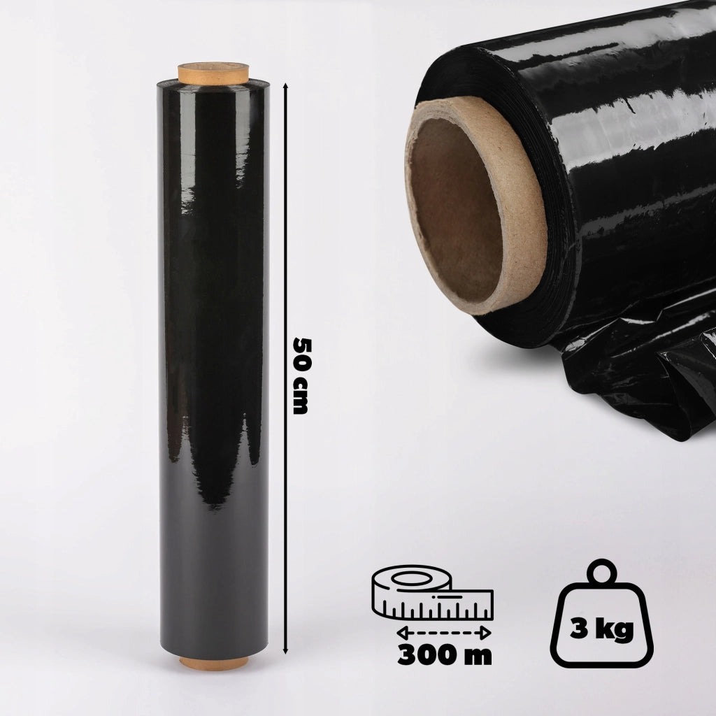 Pellicola estensibile KADAX XL nera, resistente, opaca, 2,5 kg, confezione da 4 rotoli.