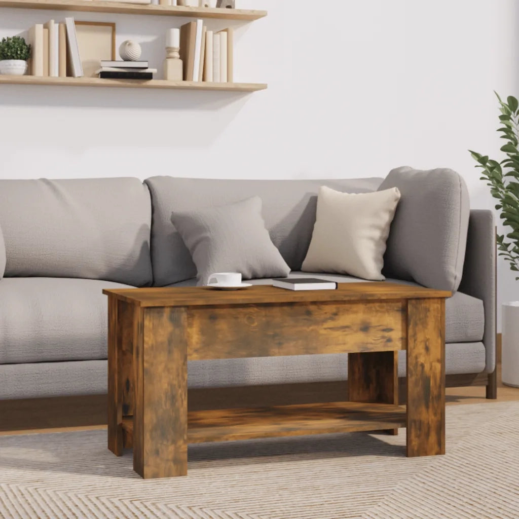 Tavolino da Salotto-Tavolino da soggiorno-Tavolo Rovere Fumo 101x49x52 cm Legno Multistrato