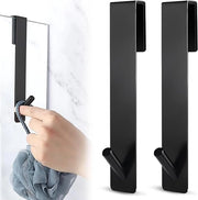 Set di asciugamani a vetro a due pezzi - appendi asciugamani - nero - 13,3 cm
