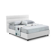 Letto Matrimoniale Briatico, Letto Matrimoniale Materasso Incluso Made in Italy, Bianco