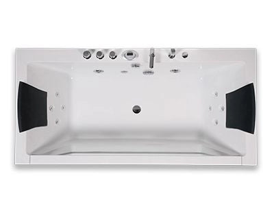 Vasca idromassaggio rettangolare con vetro 185x90x68cm Relpunt Oblos