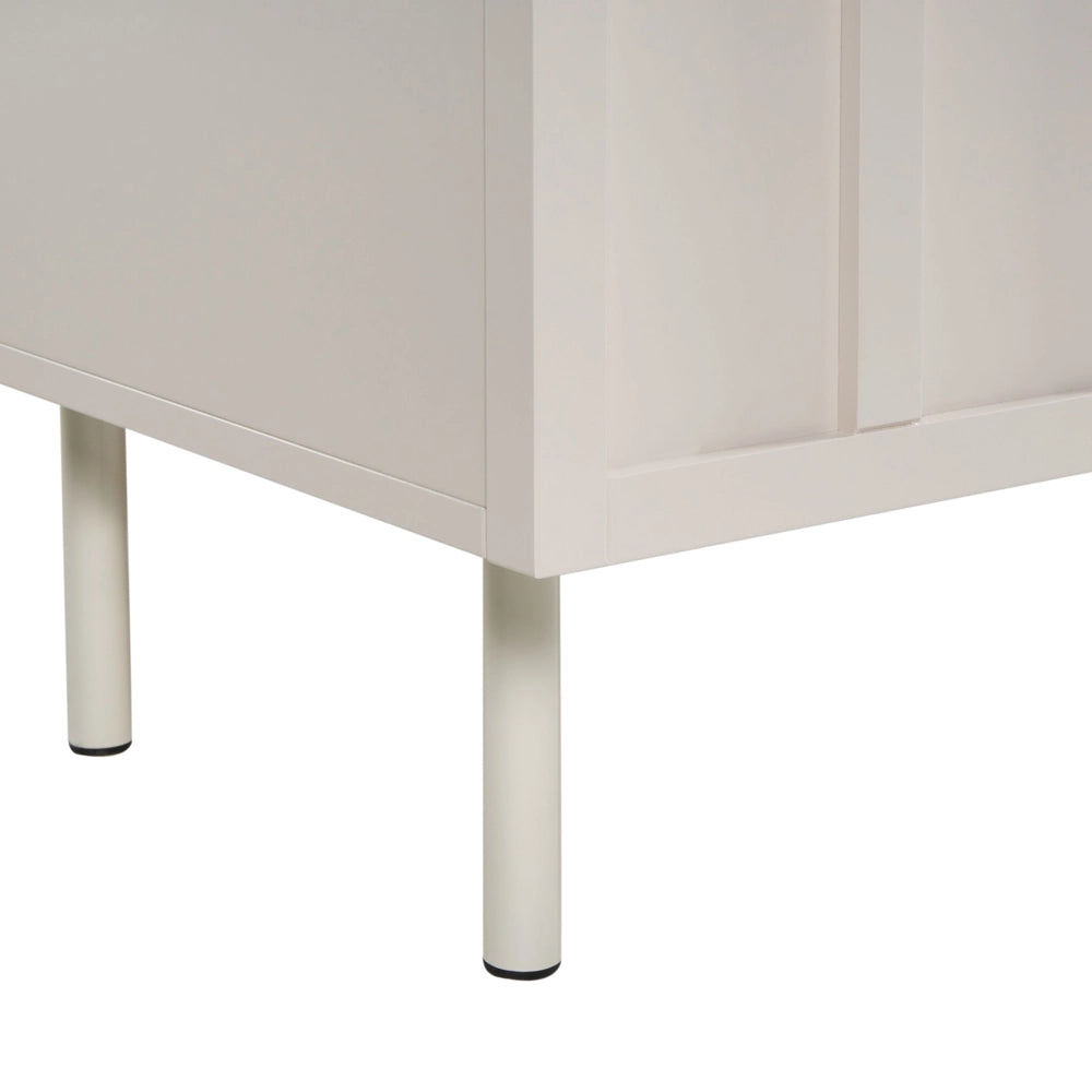 Mobile TV Beige chiaro MDF 4 ante Gambe in metallo Cashmere Design moderno Camera da letto