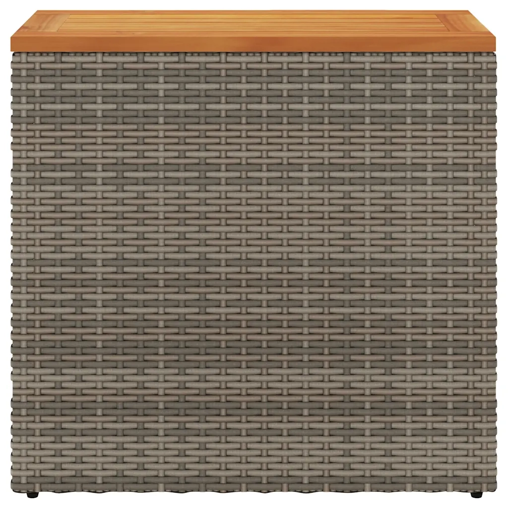 Tavolino Giardino | Tavolino da esterno Piano in Legno Grigio 58x27,5x55cm Polyrattan