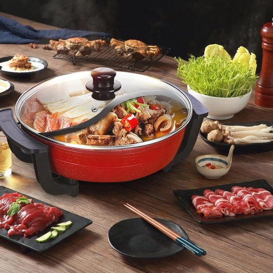 Twin Hot Pot elettrico da 6L – Ideale per Shabu Shabu e Fondue