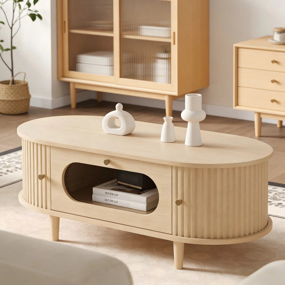 Tavolino da Caff¨¨ con Cassetto e Ripiano ¨C MINIMAL ¨C Legno, 100x50x36