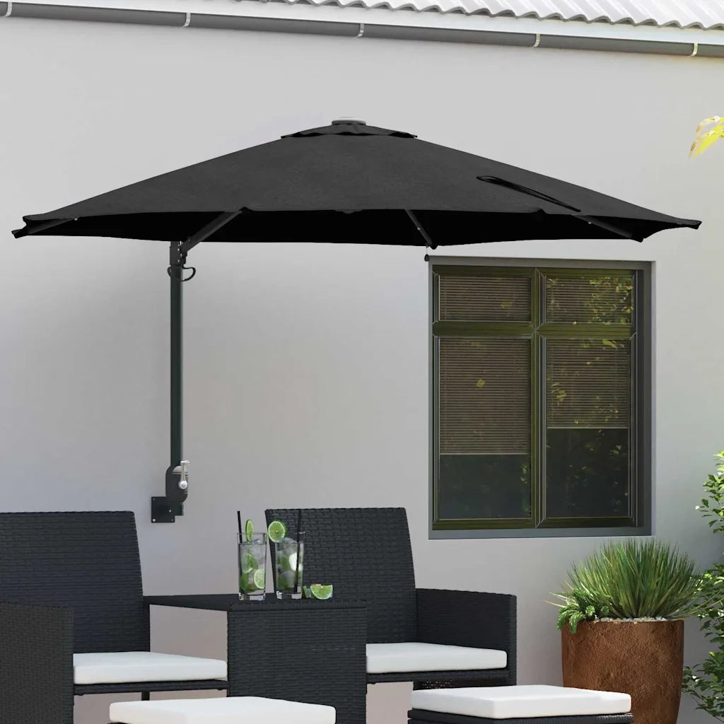Ombrello da giardino-Ombrellone da spiaggia Nero 248 x 248 x 148 cm 916696