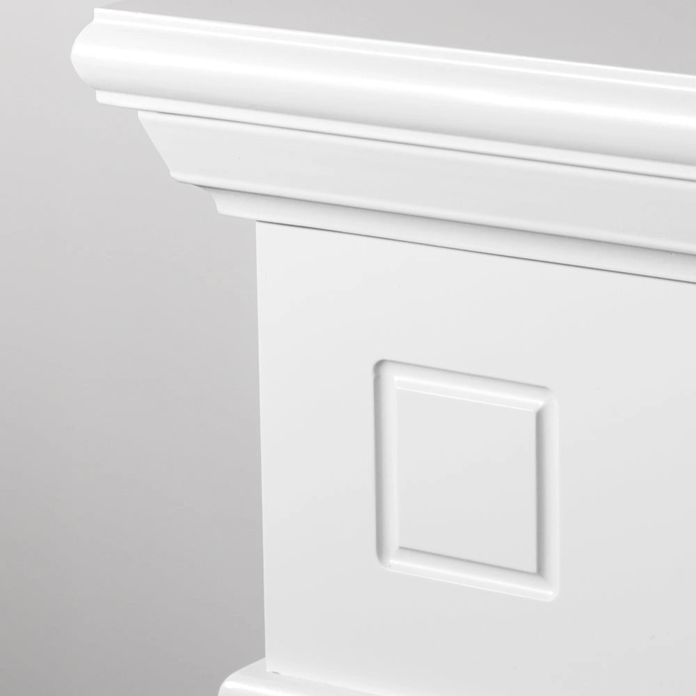 Camino elettrico caminetto da terra CAMBRIDGE in legno Bianco 110x25x95h