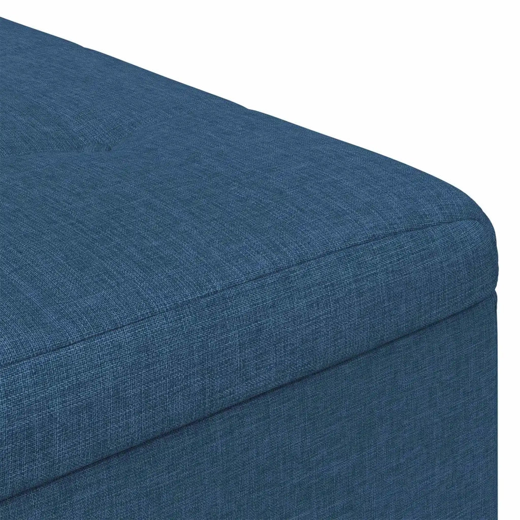 Pouf contenitore con cuscino Blu 60 x 60 x 45 cm Tessuto