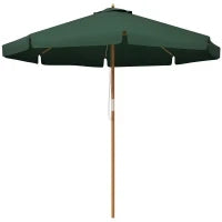 Ombrellone da Giardino con Doppio Tettuccio, in Bambù e Poliestere, Ø325x250 cm, Verde