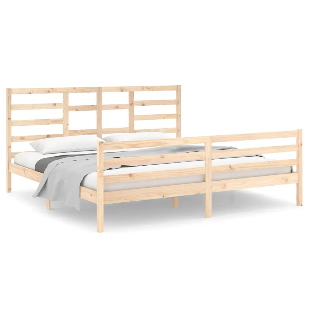 Giroletto senza Materasso-Struttura Letto in Legno Massello 200x200 cm 881467