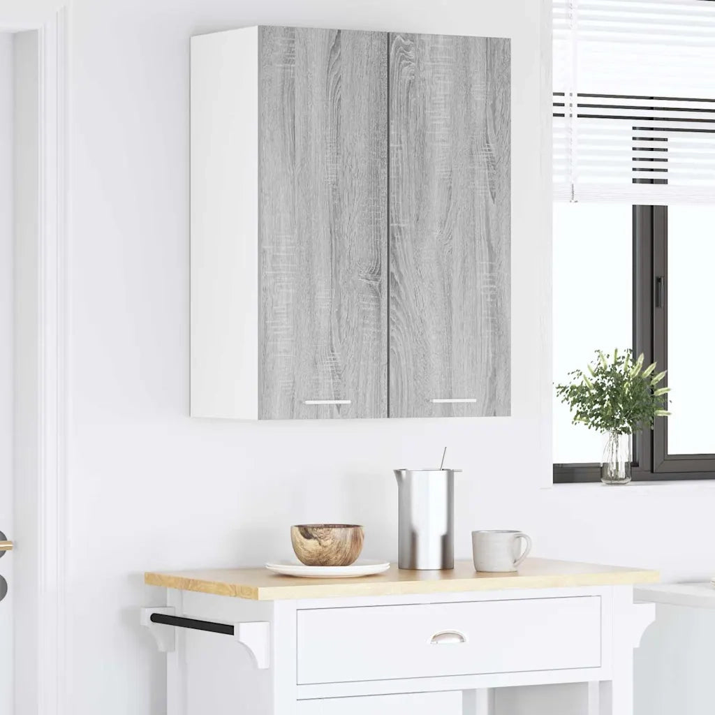 Armadio pensile 2 pcs Grigio Sonoma e Bianco 30 x 31 x 80 cm