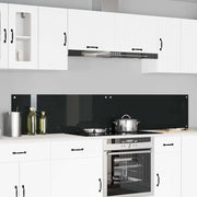 Rivestimento da Cucina 2 pz-Set di 2 Paraschizzi per Cucina Nero 110 x 40 cm vetro temperato