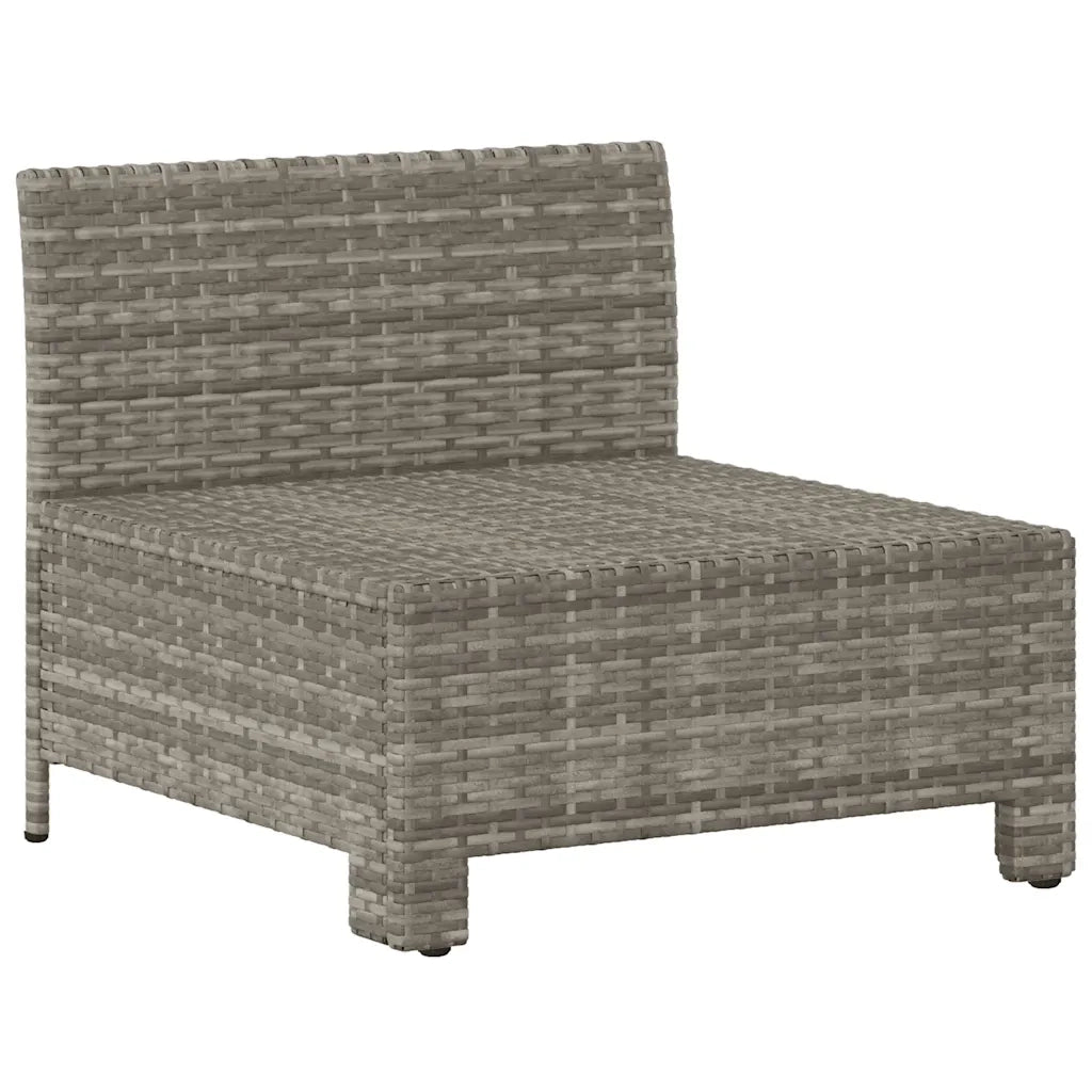 Divano da giardino centrale con cuscino grigio in polyrattan 362694