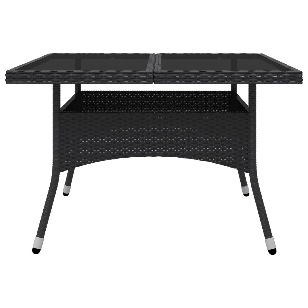 Set Mobili da Pranzo per Giardino 9 pz Polyrattan e Vetro Nero  cod mxl 37914