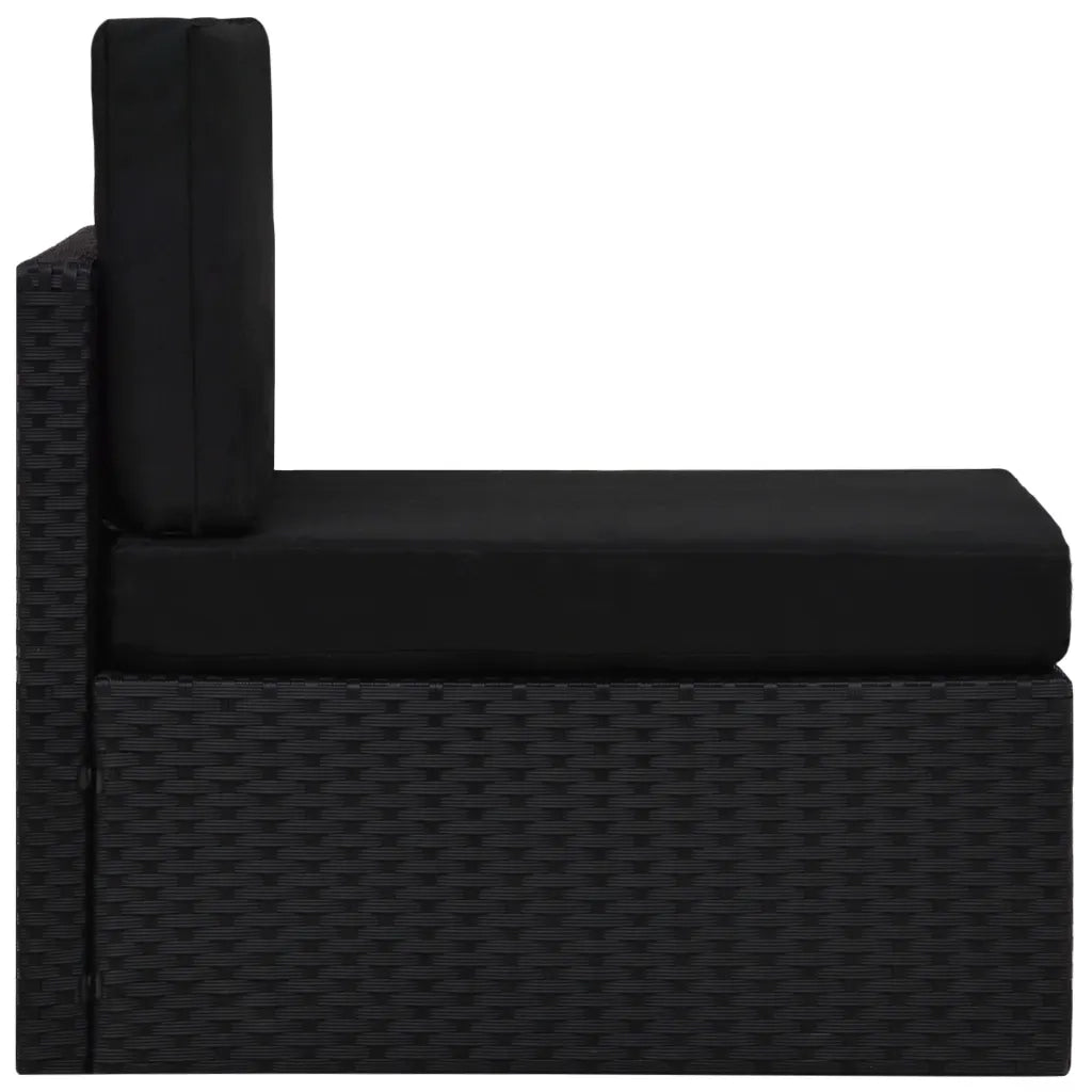 Seduta Centrale Modulare in Polyrattan Nero CFW5916710