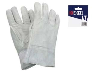 GUANTI DA LAVORO IN CROSTA BOVINA PALMO RINFORZATO- - tg.10 - 12 blister EXCEL