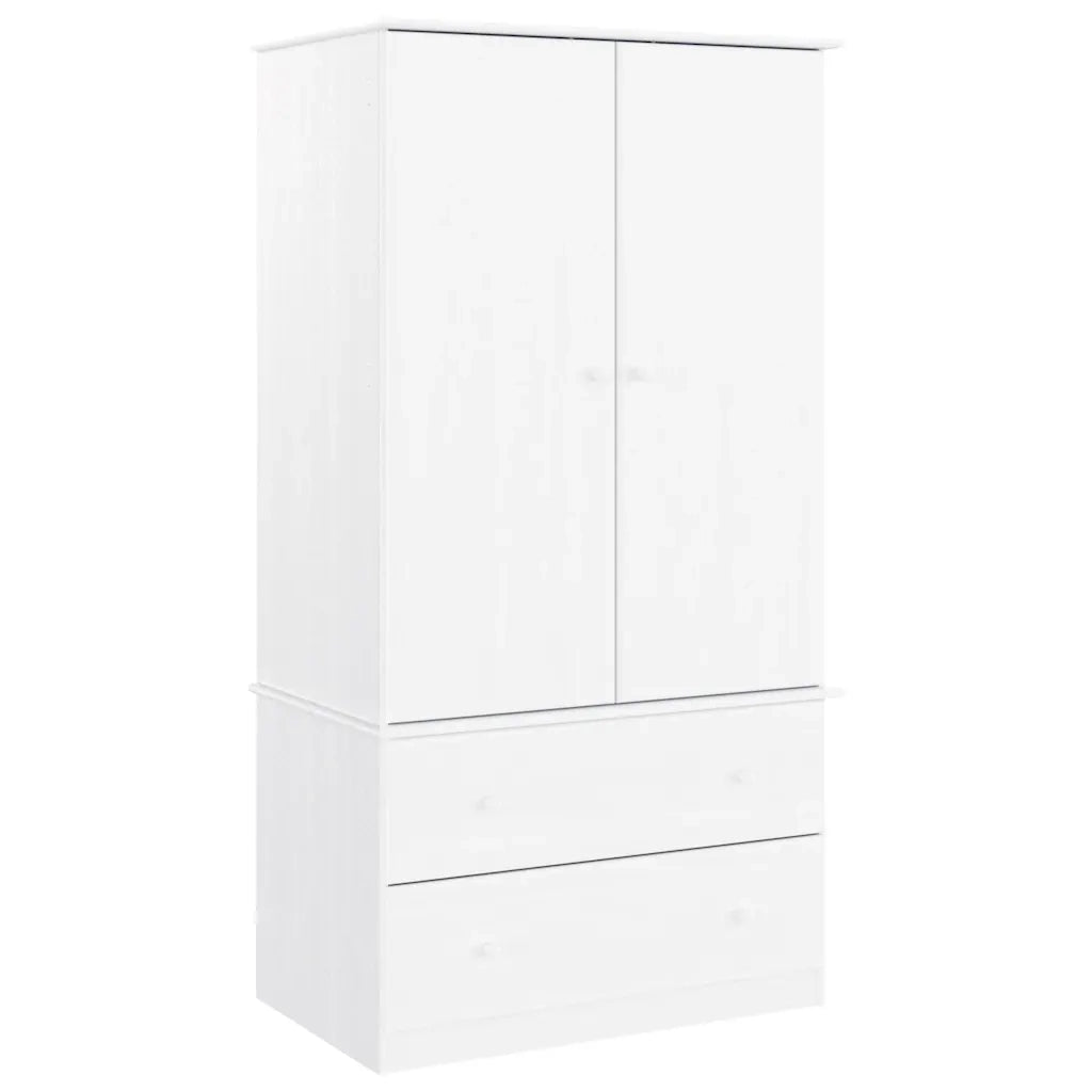 Armadio ALTA Bianco 90x55x170 cm in Legno Massello di Pino 353930