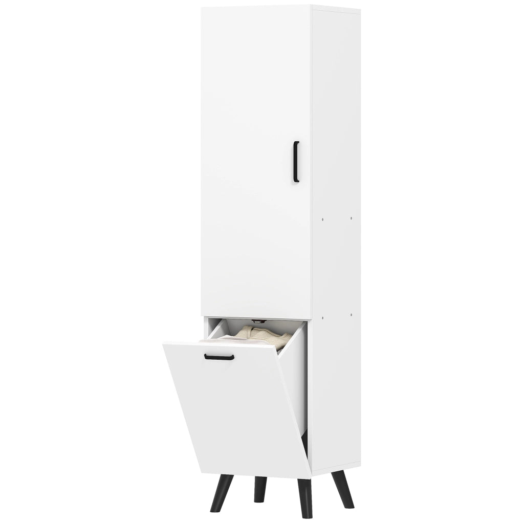 Armadietto Bagno Alto con Ante e Ripiani ¨C Zephmum ¨C 35x31,5x144 cm Bianco