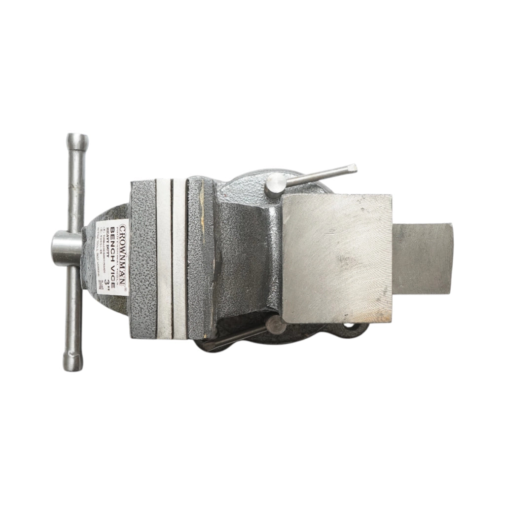 Morsa con base girevole e incudine Crownman per impieghi gravosi da 75 mm