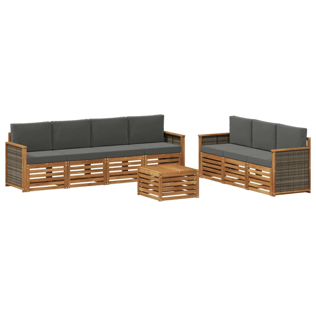 Set divani 8 pz Legno di Acacia Massello 3384108