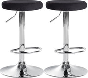 2er Set Barhocker Ponte Samt chrom