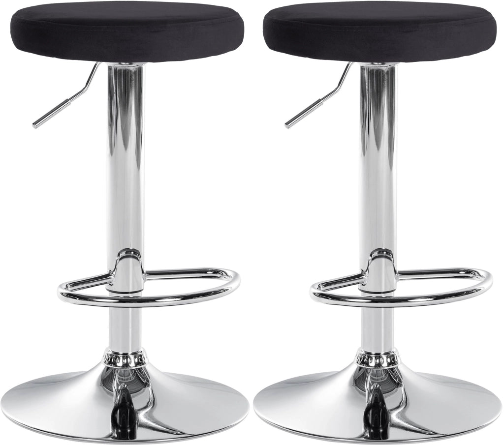 2er Set Barhocker Ponte Samt chrom