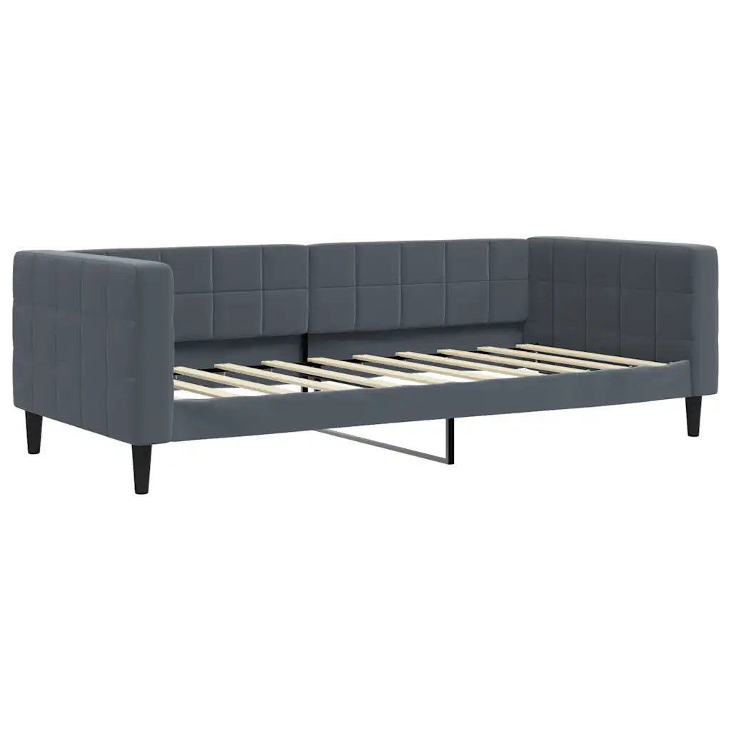Divano Letto Estraibile Cassetti-Sofa Letto-Daybed Grigio Scuro 90x190cm Velluto 663619