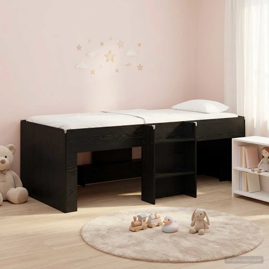 Letto Alto per Bambini | Letto Infantile | Lettino 2 pcs Rovere Nero 90 x 190 cm