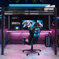 Letto da gaming in metallo - Xylo - 140x200 - Nero - LED USB