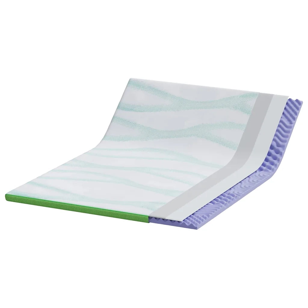 Topper per materasso Bianco e Verde 140 x 200 cm CFW8222035