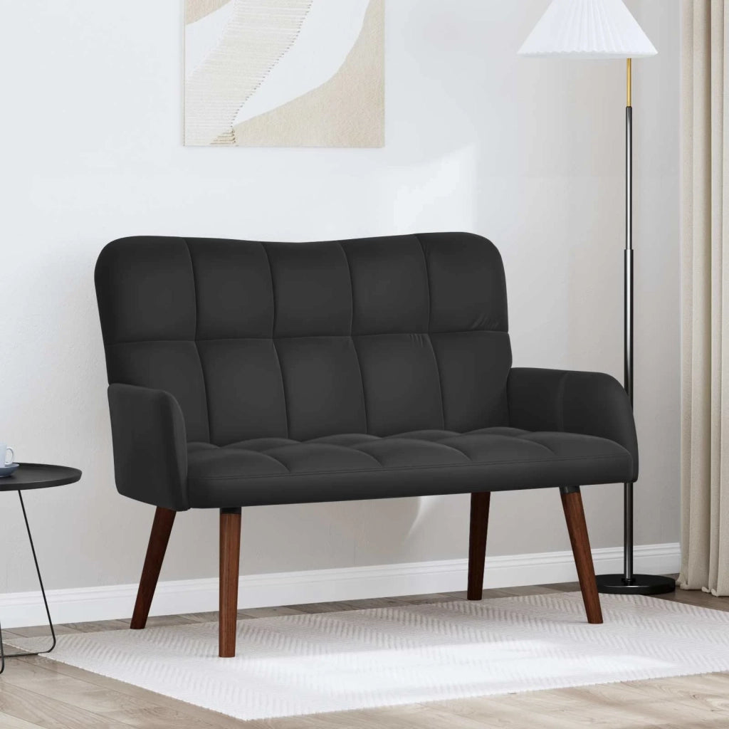 Divano | Divano da soggiorno | Sofa a Due Posti Nero 115 x 61 x 87 cm Velluto