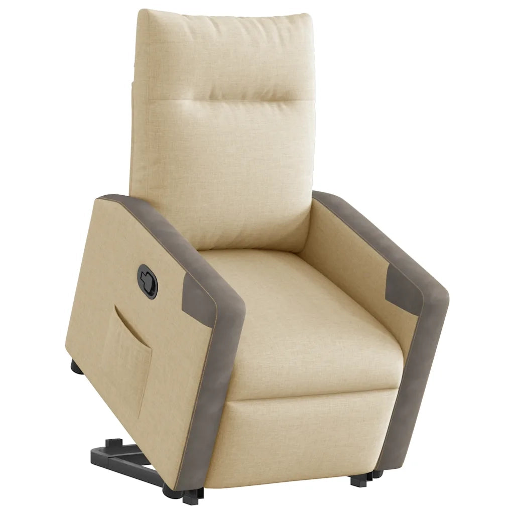 Poltrona Alzapersona Reclinabile Crema in Tessuto 3324093