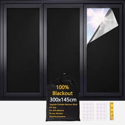 Tendine di oscuramento 300 x 145 cm - Impermeabili - Portatili - Autoadesivi - Supporto riciclabile - 30 Paia di strisce di fissaggio - Decorazione per finestre