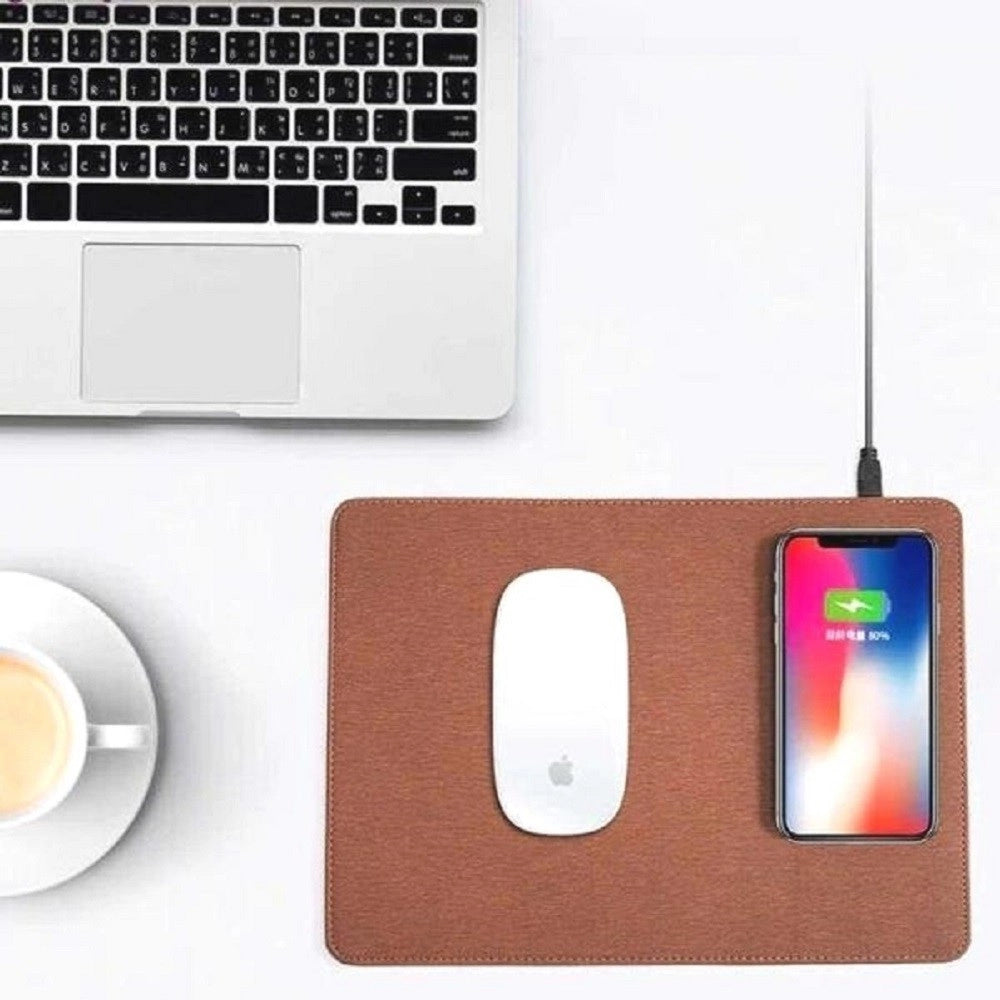 Trade Shop - Tappetino Per Mouse 2in1 Con Caricatore Ricarica Wireless 10w Incorporata Q-t138 -