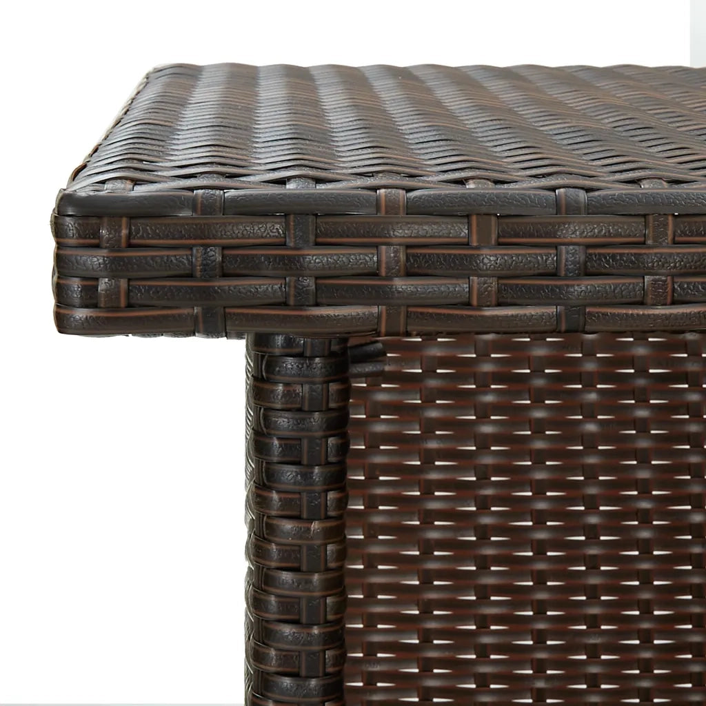 vidaXL Set Bar da Giardino 3 pz con Cuscini in Polyrattan Marrone