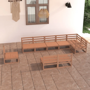 Set Divani da Giardino 9 pz Miele in Legno Massello di Pino cod mxl 37433
