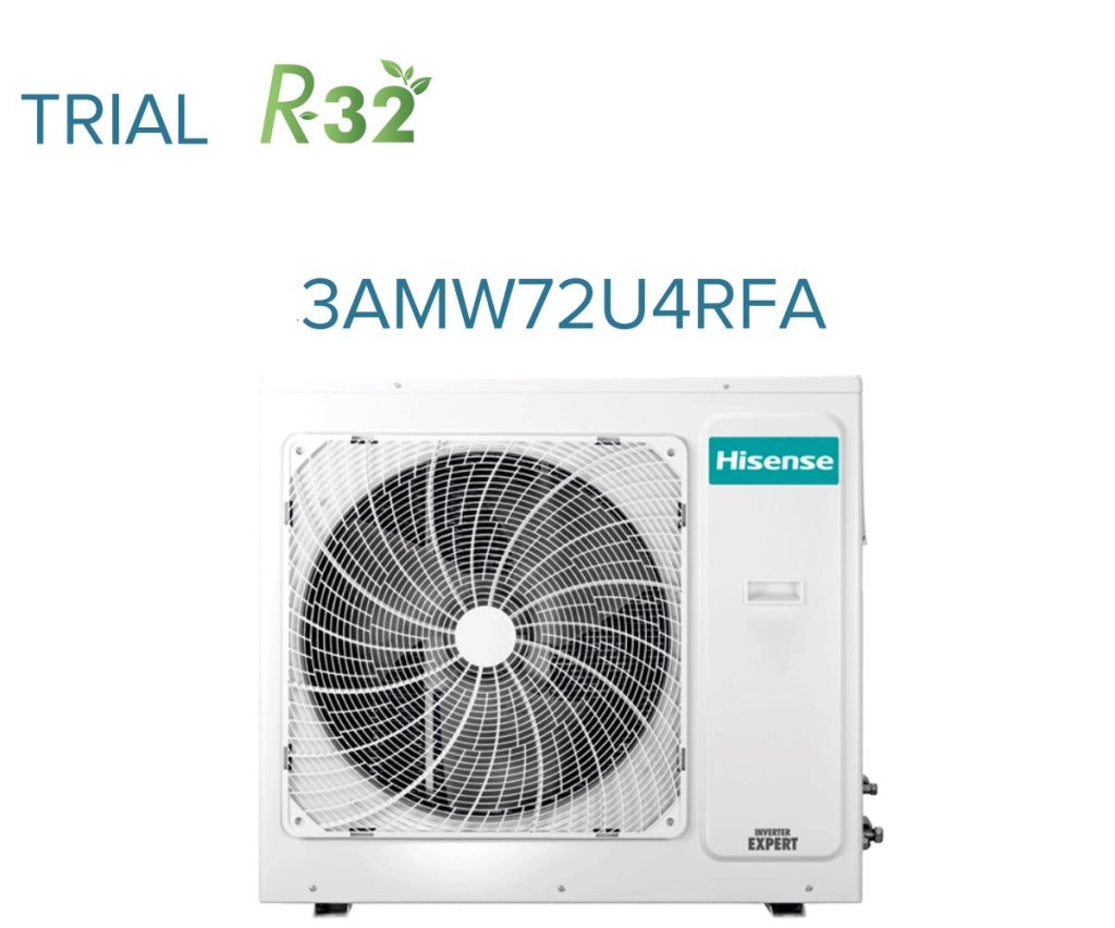 Climatizzatore Condizionatore Hisense Trial Split Inverter a Cassetta 9+9+12 con 3AMW72U4RJC R-32 Wi-Fi Optional 9000+9000+12000 con Telecomando e Pannello Incluso