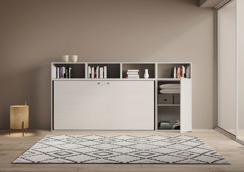 Letto Singolo a Scomparsa Composizione A Kando H129,7 Bianco Frassino
