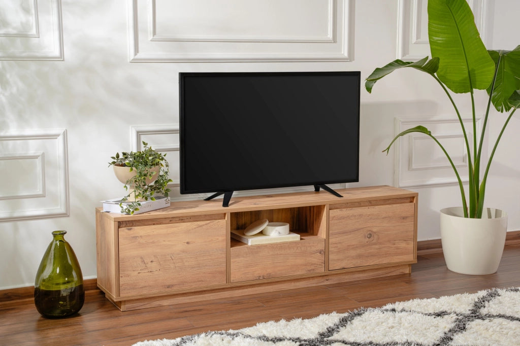 Mobile porta TV in legno Vanguard - 160 x 29 x 42 cm - Pino atlantico