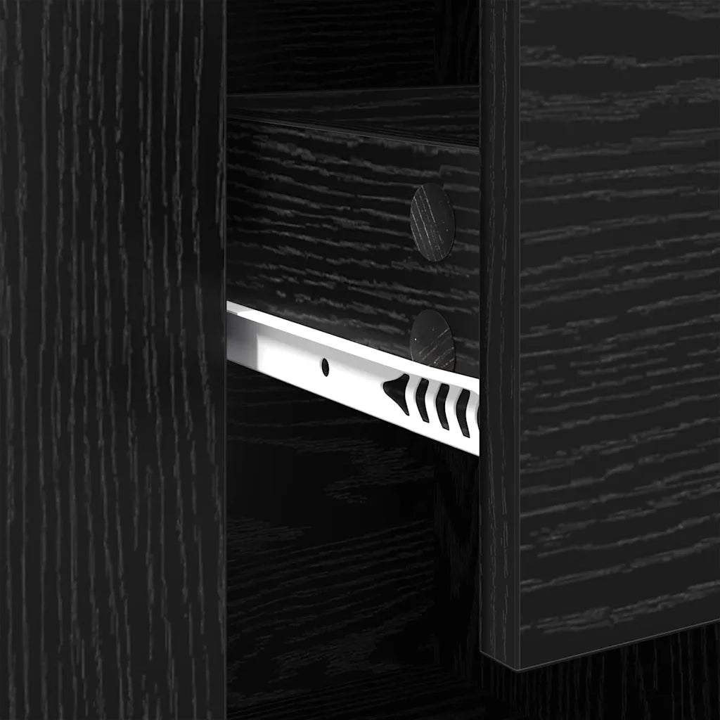 Credenza-Buffet-Armadio da cucina Rovere Nero 100 x 30 x 59,5 cm Legno multistrato
