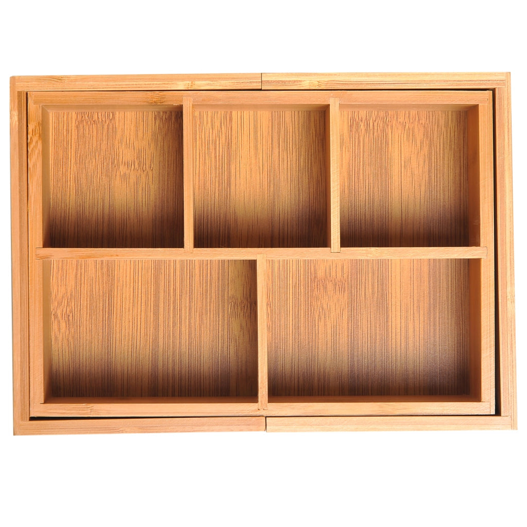 Organizzatore con cassetti estraibile in bamb¨´ naturale ¨C zephmum ¨C 24.6x17.6x7 cm