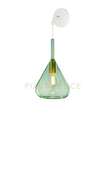 APPLIQUE BIANCO 1 LUCE VETRO VERDE 1177BI-A-VE