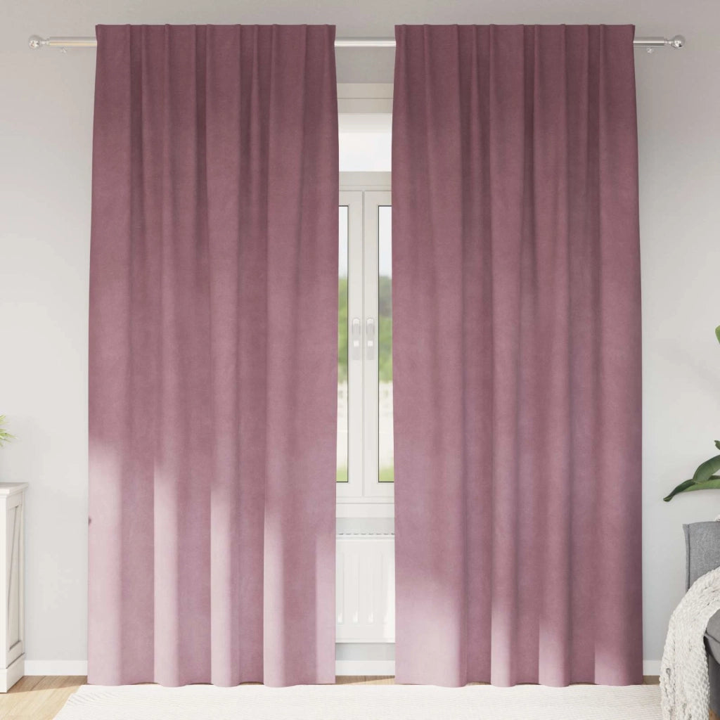 Tende Oscuranti | Tende Blackout 2 pz Rosa scuro 140 x 245 cm Velluto