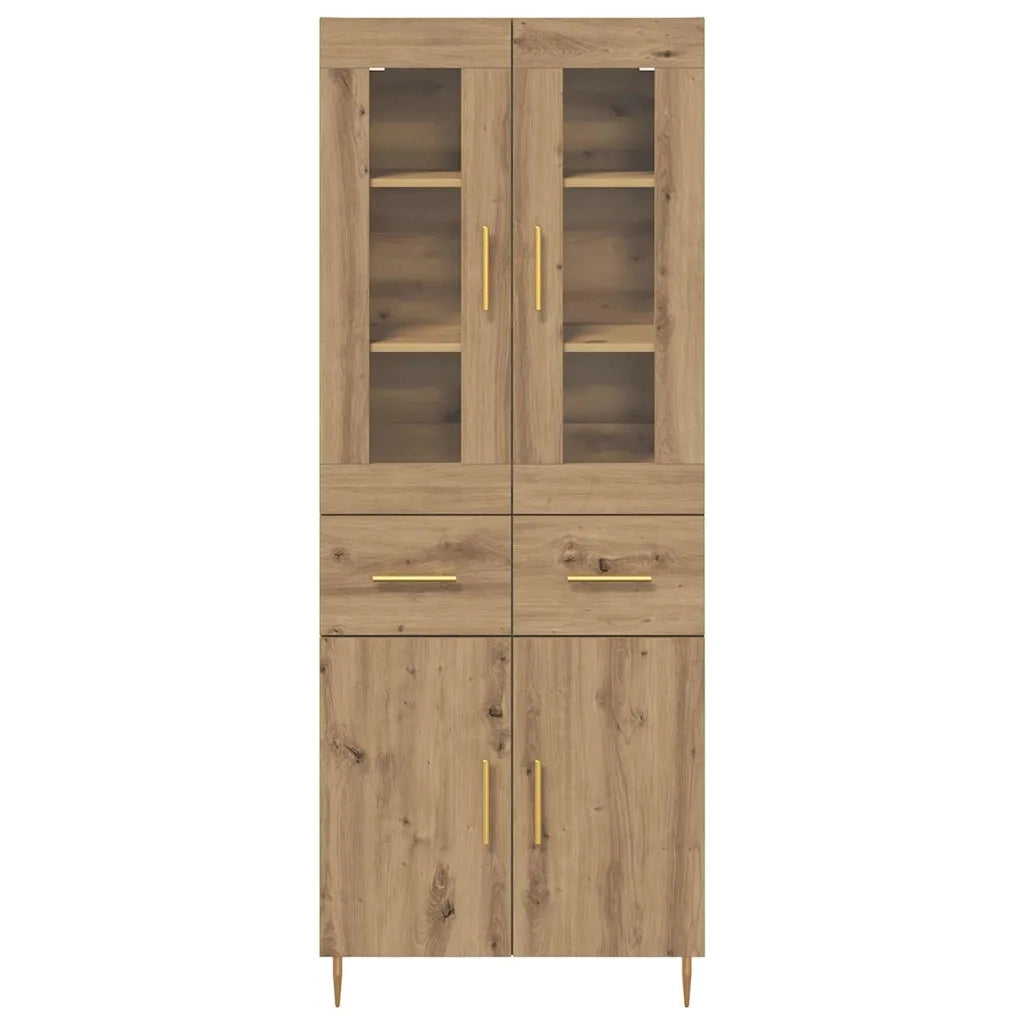 Credenza 2 pcs Rovere artigianale Legno multistrato