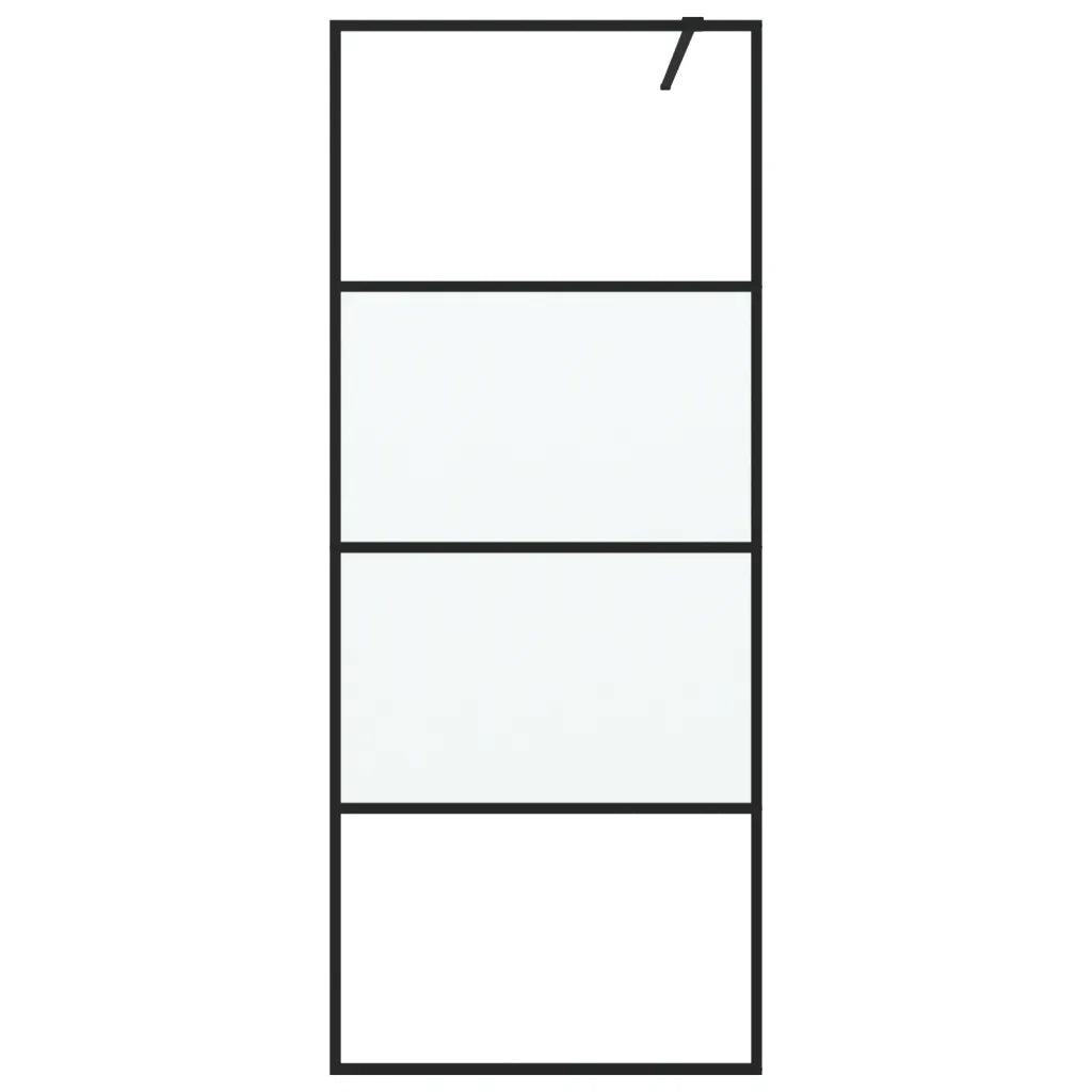 Parete Doccia Walk in Nera 80x195 cm Vetro Semi Smerigliato ESG 152125