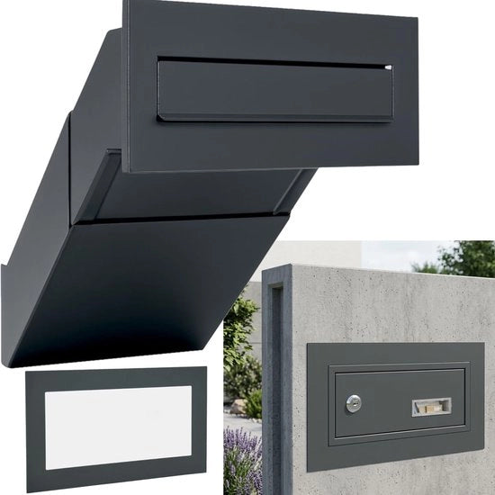 Porta lettere incastrabile XXL - Resistente alle intemperie - In rame - In acciaio in lamina - Dimensioni 305 x 135 mm